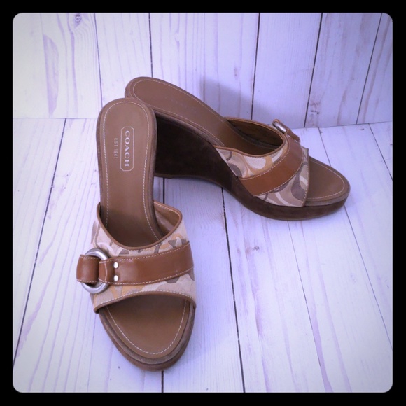 Coach wedge open toe - Picture 1 of 8